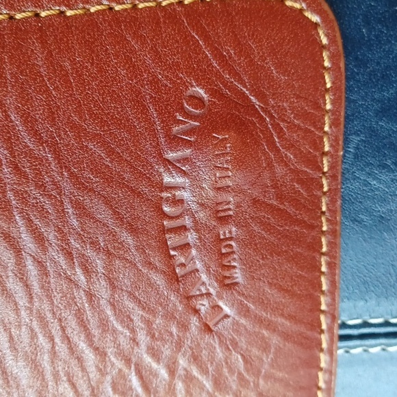 L’Artigiano crossbody purse made in Italy all leather adjustable strap, 10x8x3 - Picture 4 of 6